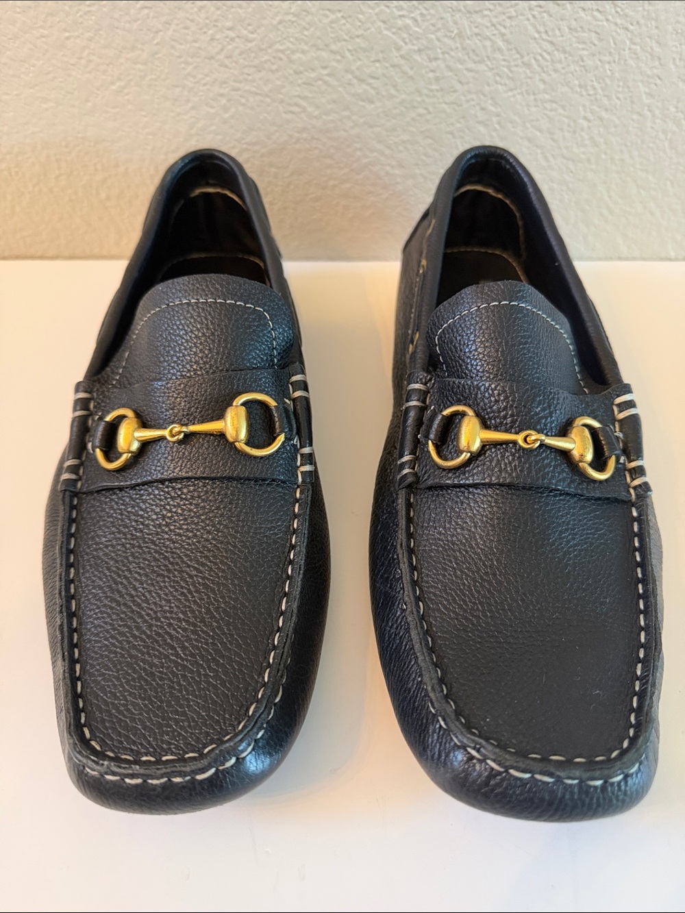 Bacco Bucci Sport Men's Niedermayer Black Leather Driving Shoe Size 9 Horse Bit